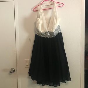 Black, White, & Silver Sequins Dress